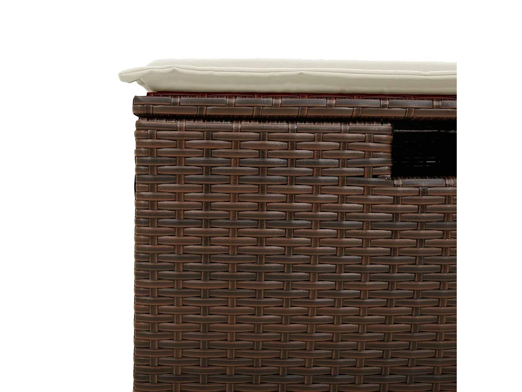 Salon de jardin 4 pcs avec coussins marron résine tressée