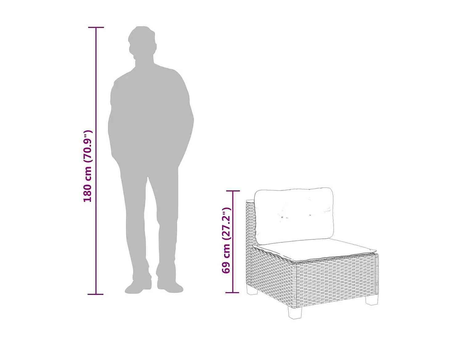 Salon de jardin avec coussins 8 pcs beige résine tressée