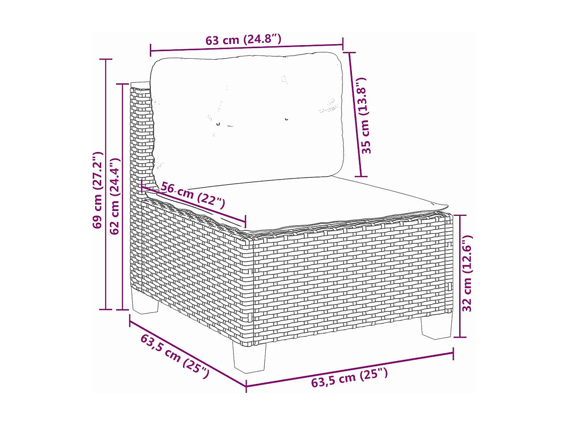 Salon de jardin avec coussins 9 pcs beige résine tressée