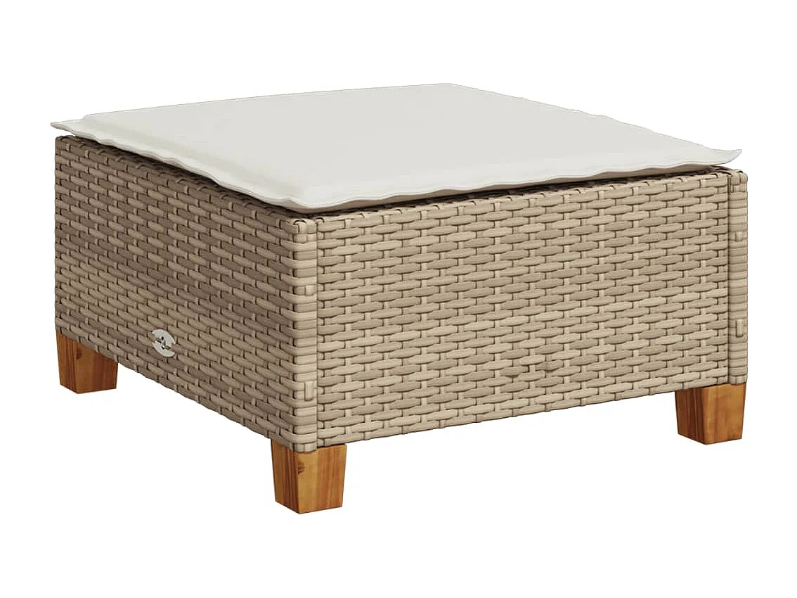 Salon de jardin avec coussins 5 pcs beige résine tressée