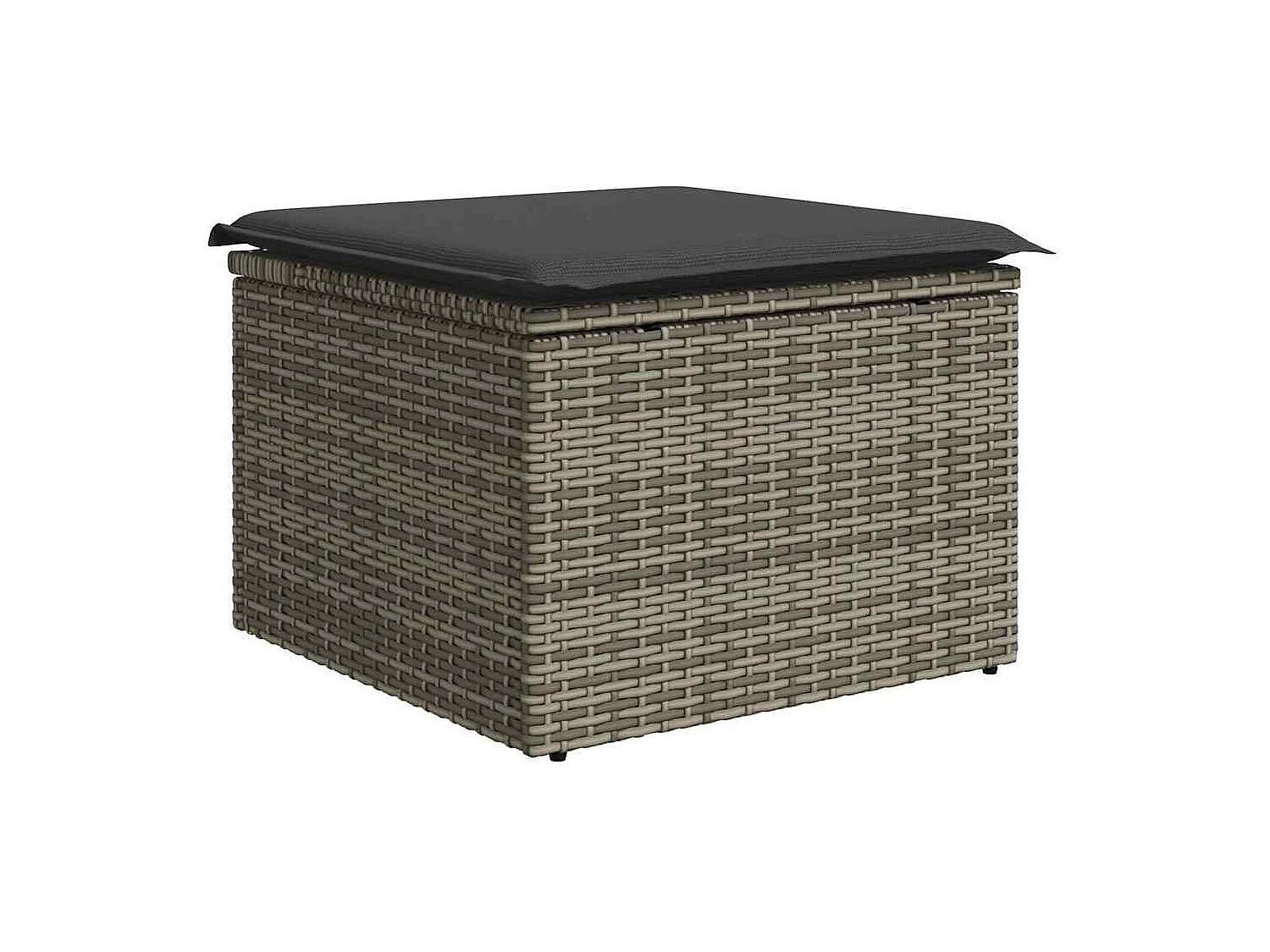 Gartenmöbel-Set mit Kissen 7-tlg. graues Kunstharzgeflecht Akazie