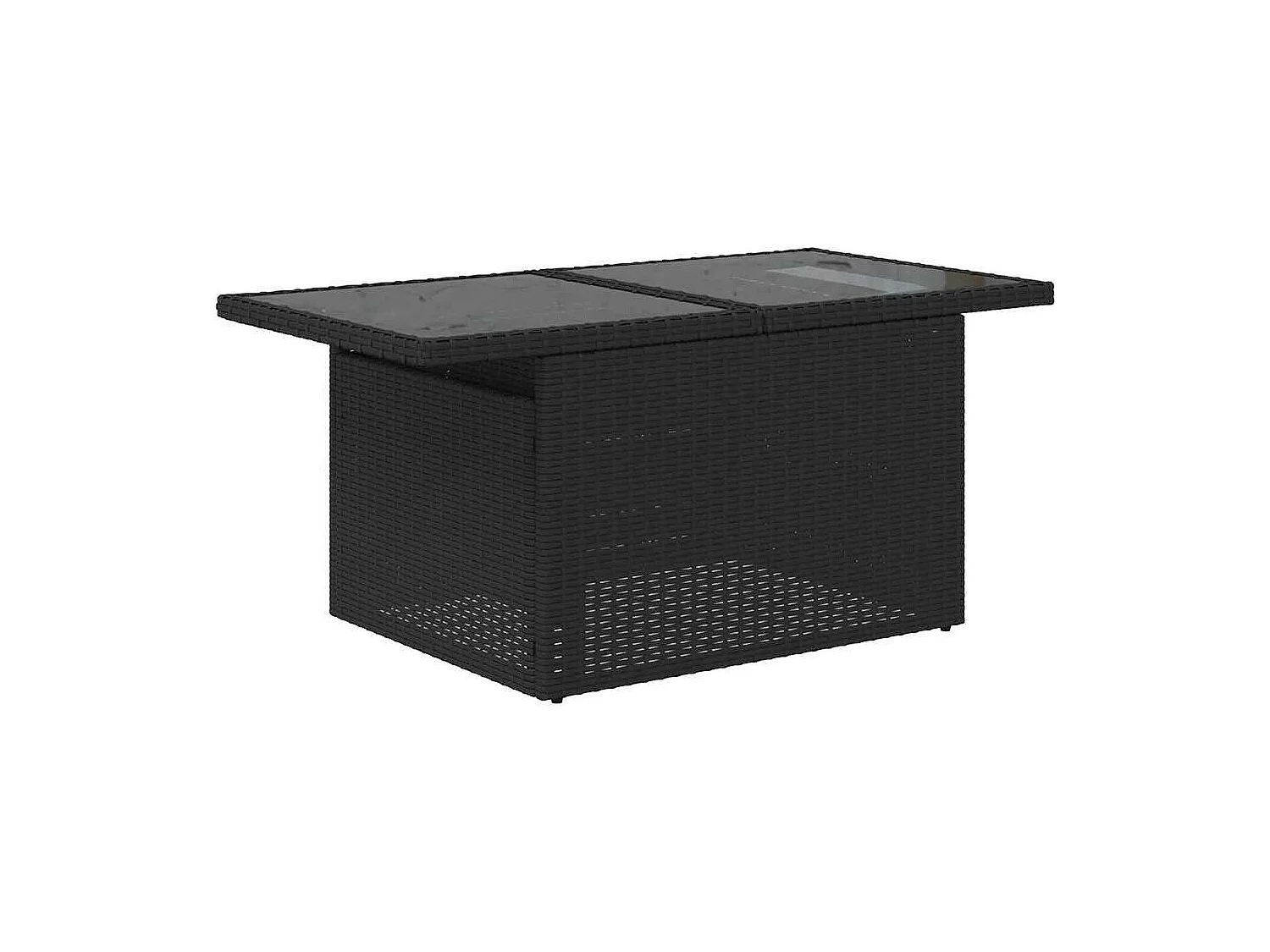 Salon de jardin 11 pcs avec coussins noir résine tressée