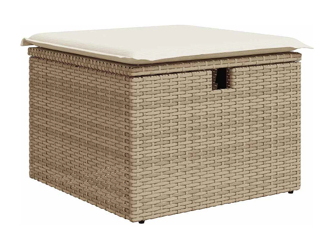 Tuinmeubelset met kussens 6 stuks beige geweven hars