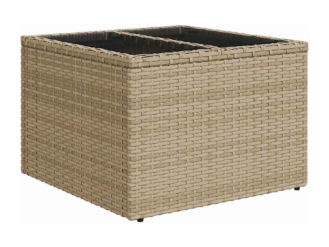 Tuinmeubelset met kussens 6 stuks beige geweven hars