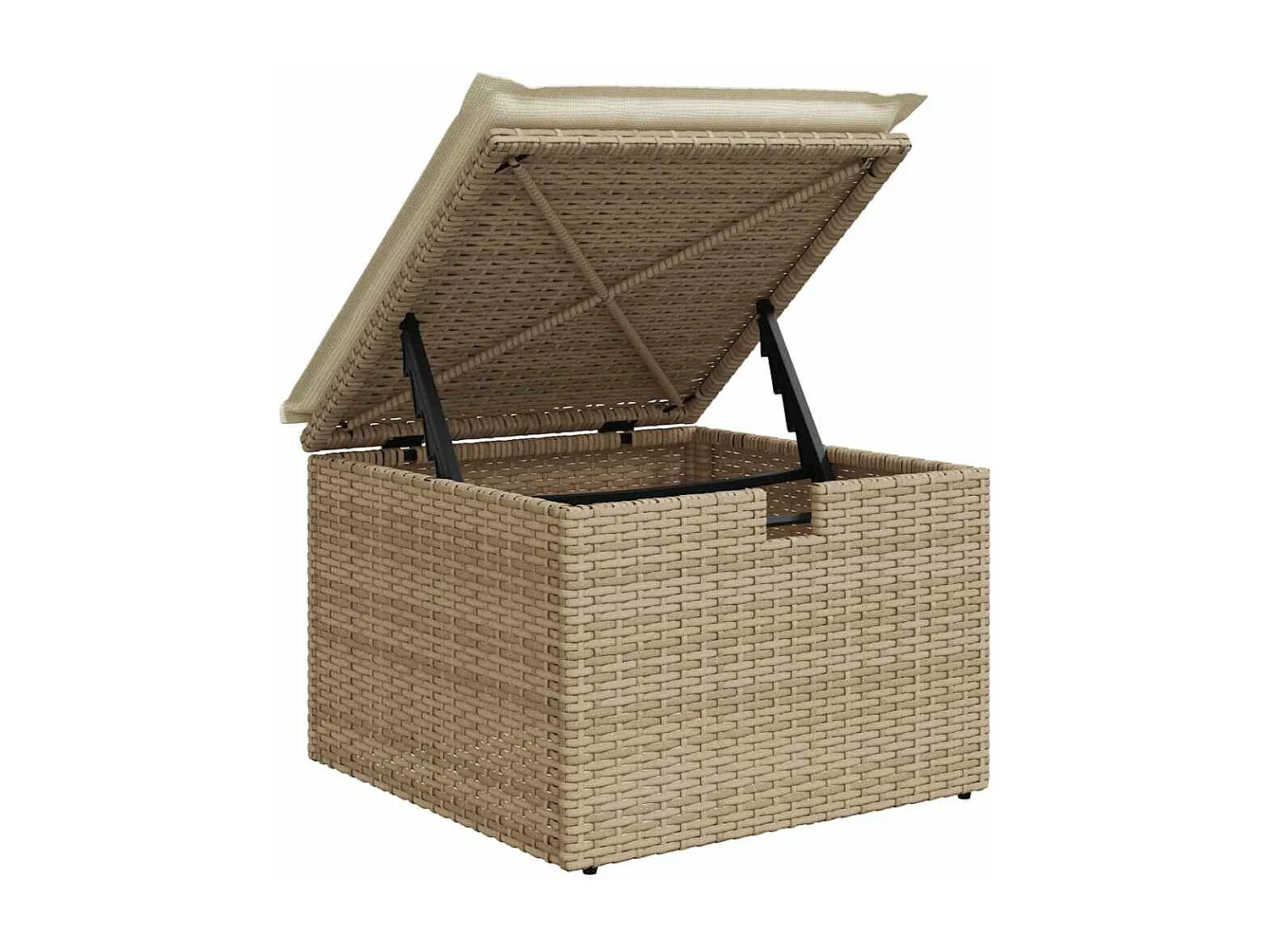Tuinmeubelset met kussens 6 stuks beige geweven hars