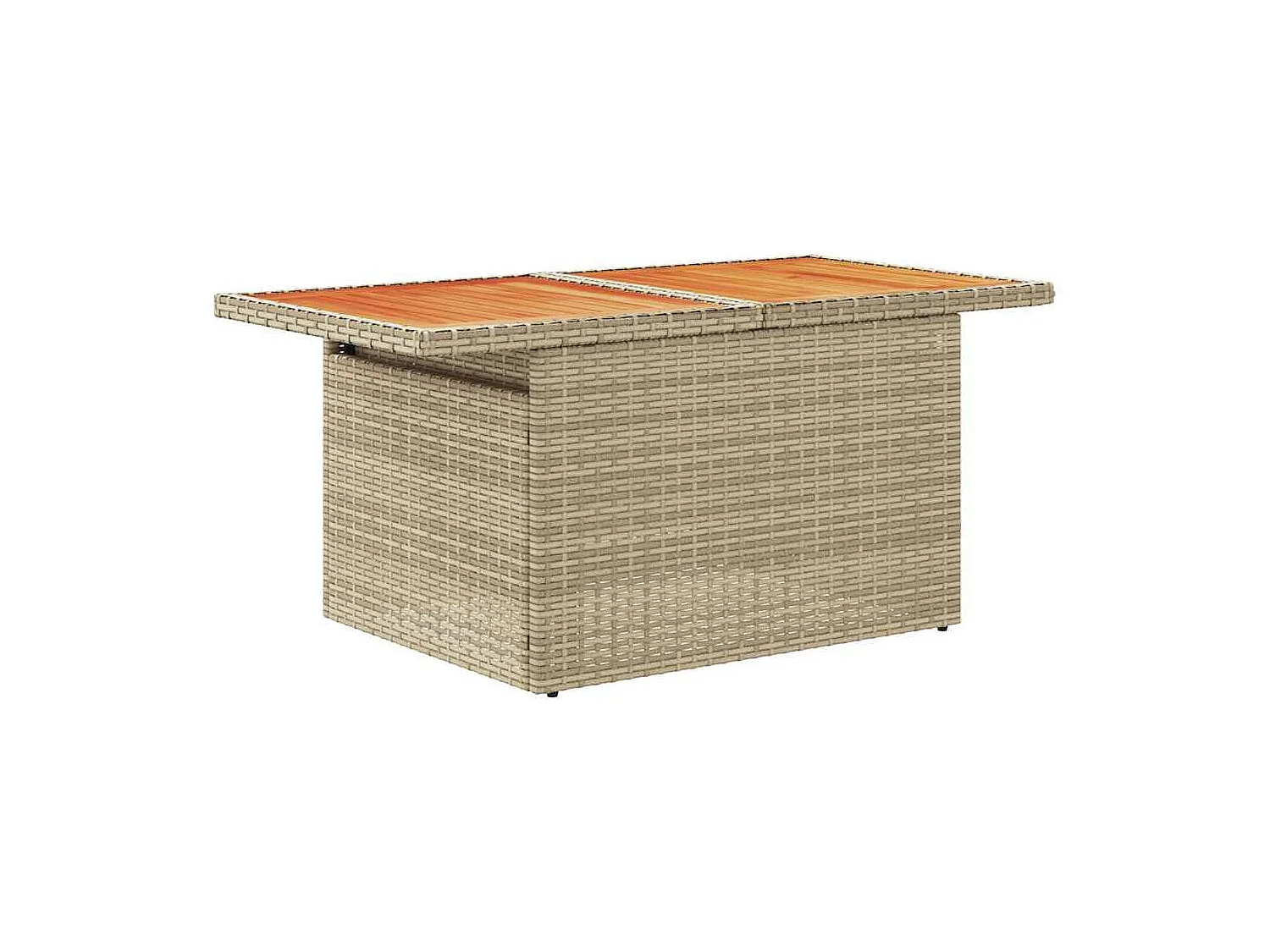Set di mobili da giardino da 11 pezzi con cuscini in vimini di resina beige