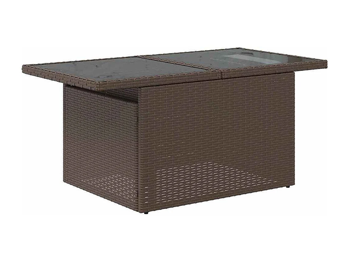 Salon de jardin avec coussins 9 pcs marron résine tressée