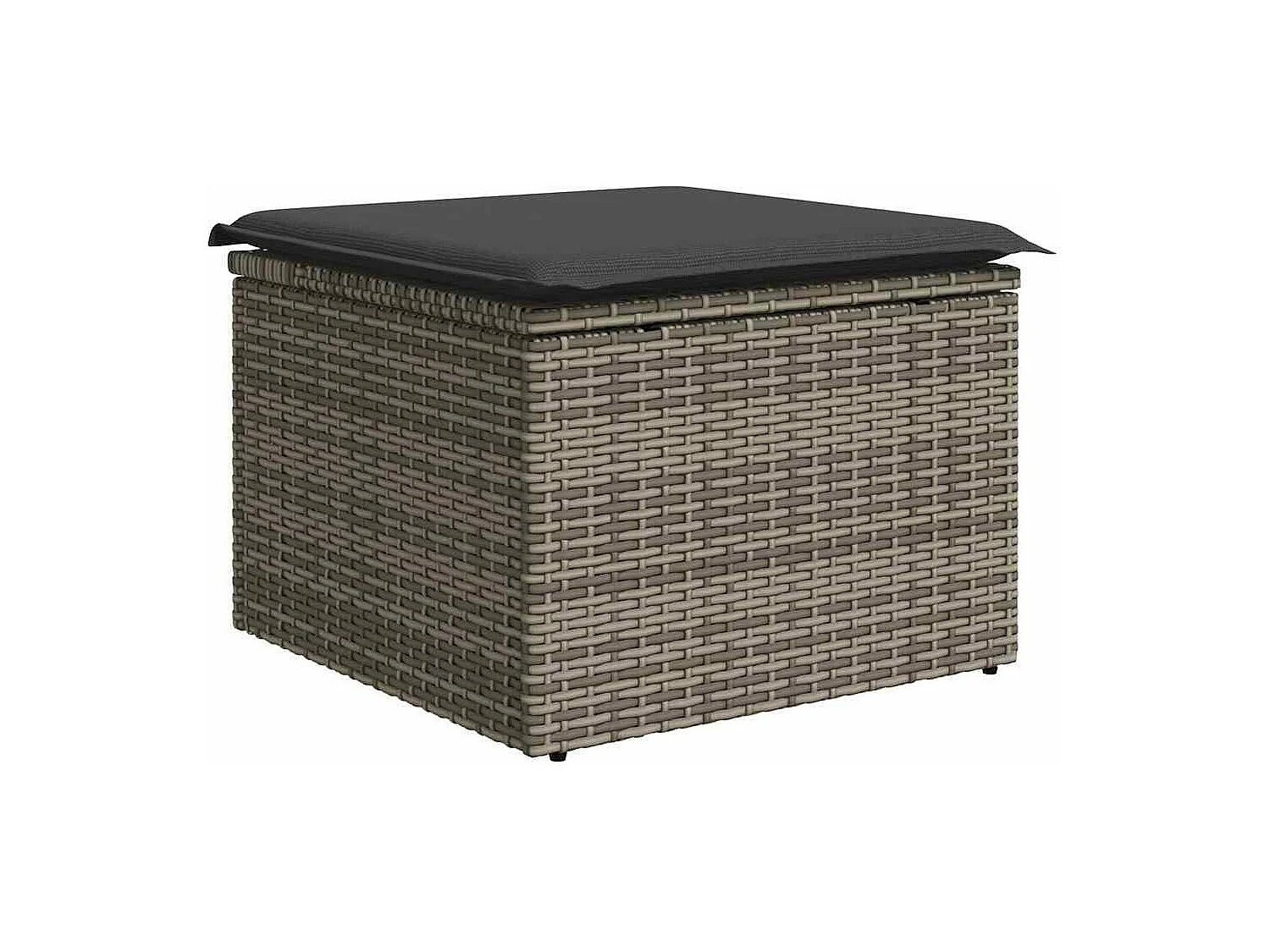 Set di mobili da giardino da 8 pezzi con cuscini in vimini di resina grigia