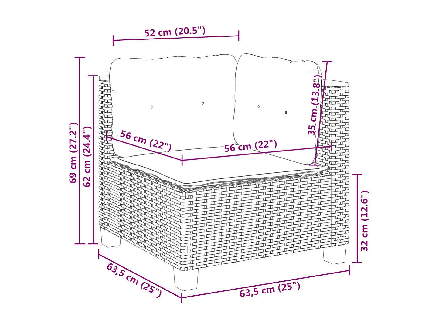 Salon de jardin avec coussins 7 pcs beige résine tressée