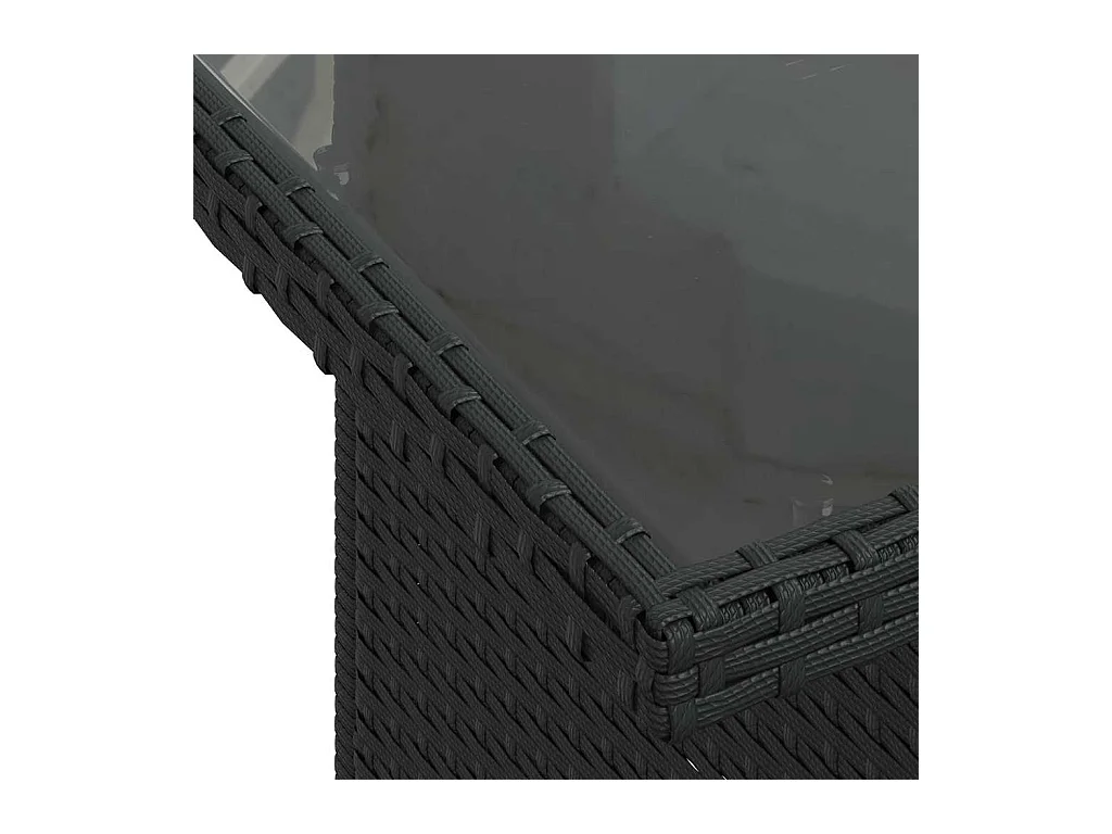 Salon de jardin 5 pcs avec coussins noir résine tressée