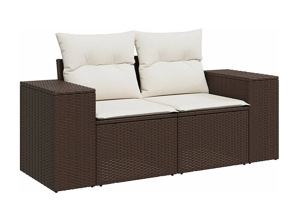 Tuinmeubelset met kussens 5 stuks bruin gevlochten hars