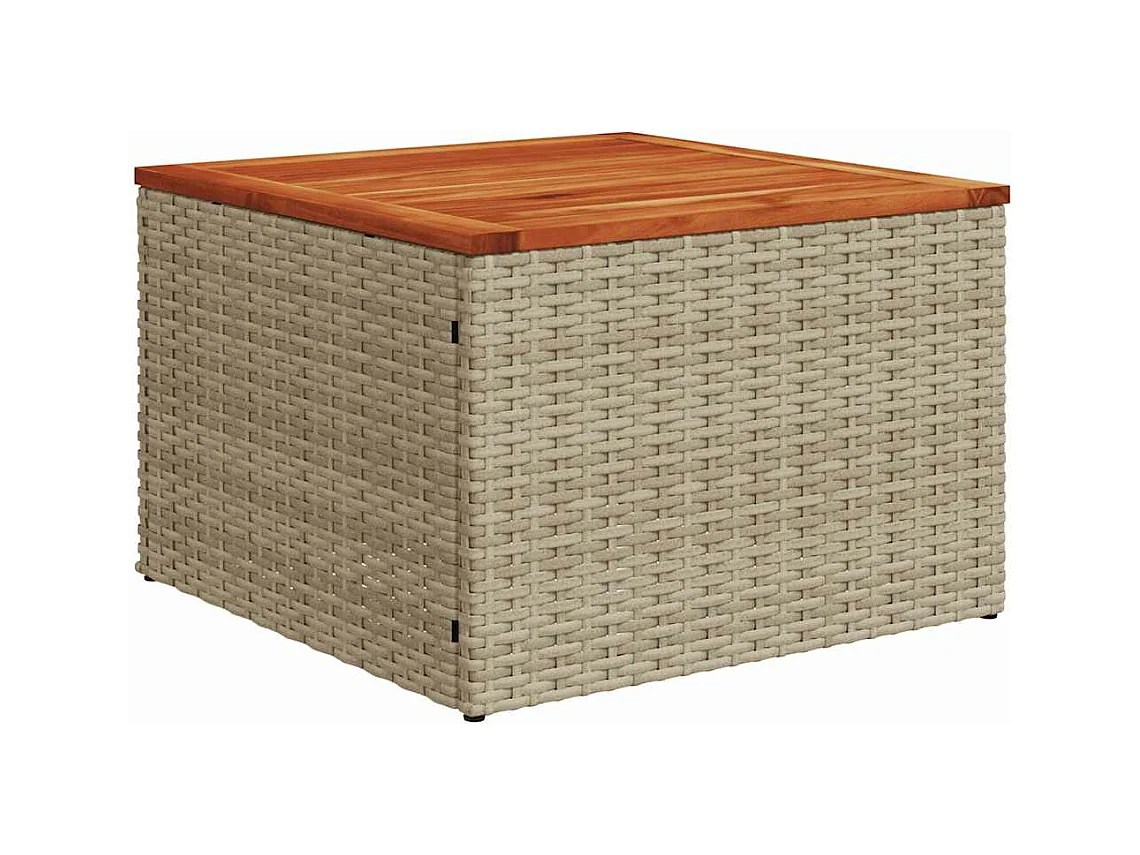 Conjunto de móveis de jardim com almofadas 8 peças resina tecida bege