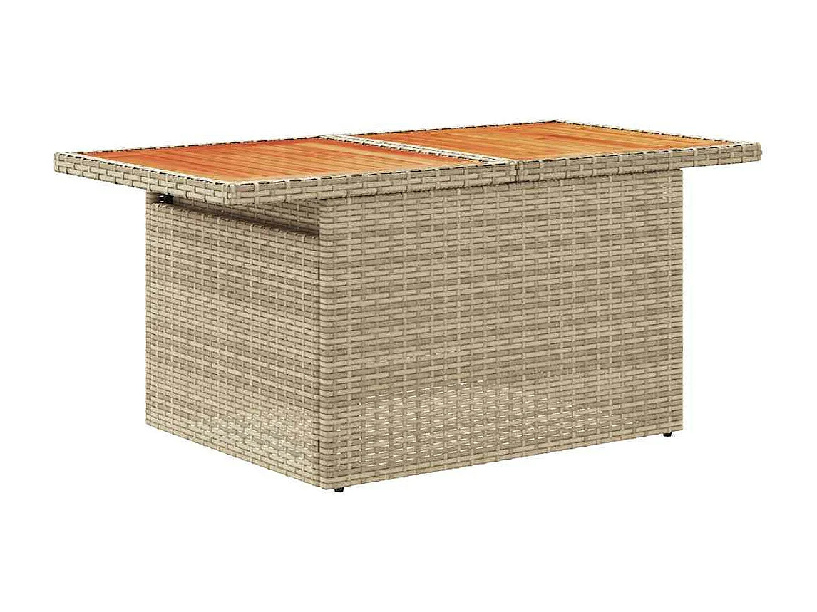 Set mobili da giardino con cuscini 9 pezzi in resina intrecciata beige