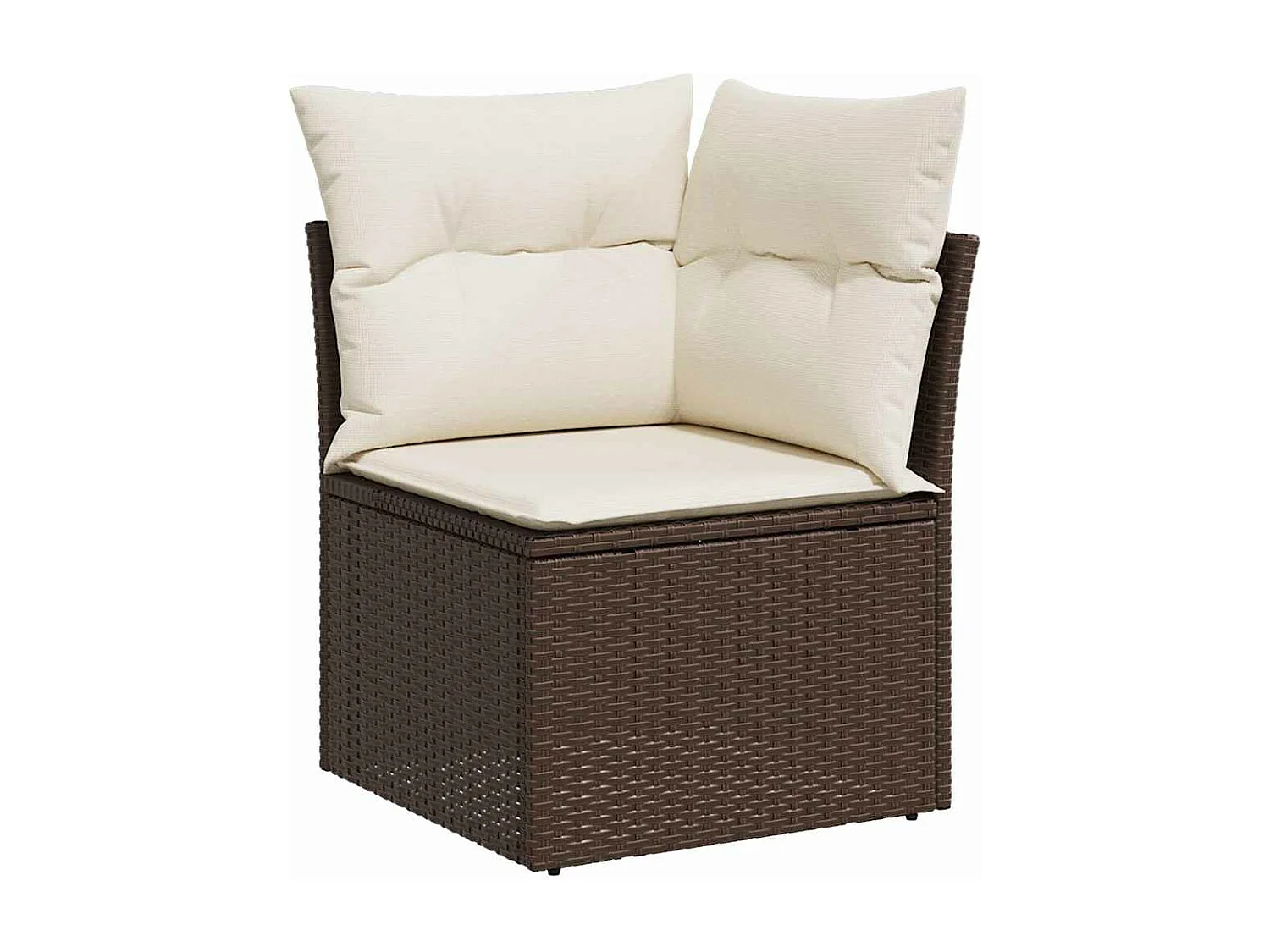 Set di mobili da giardino con cuscini 5 pezzi in resina intrecciata marrone