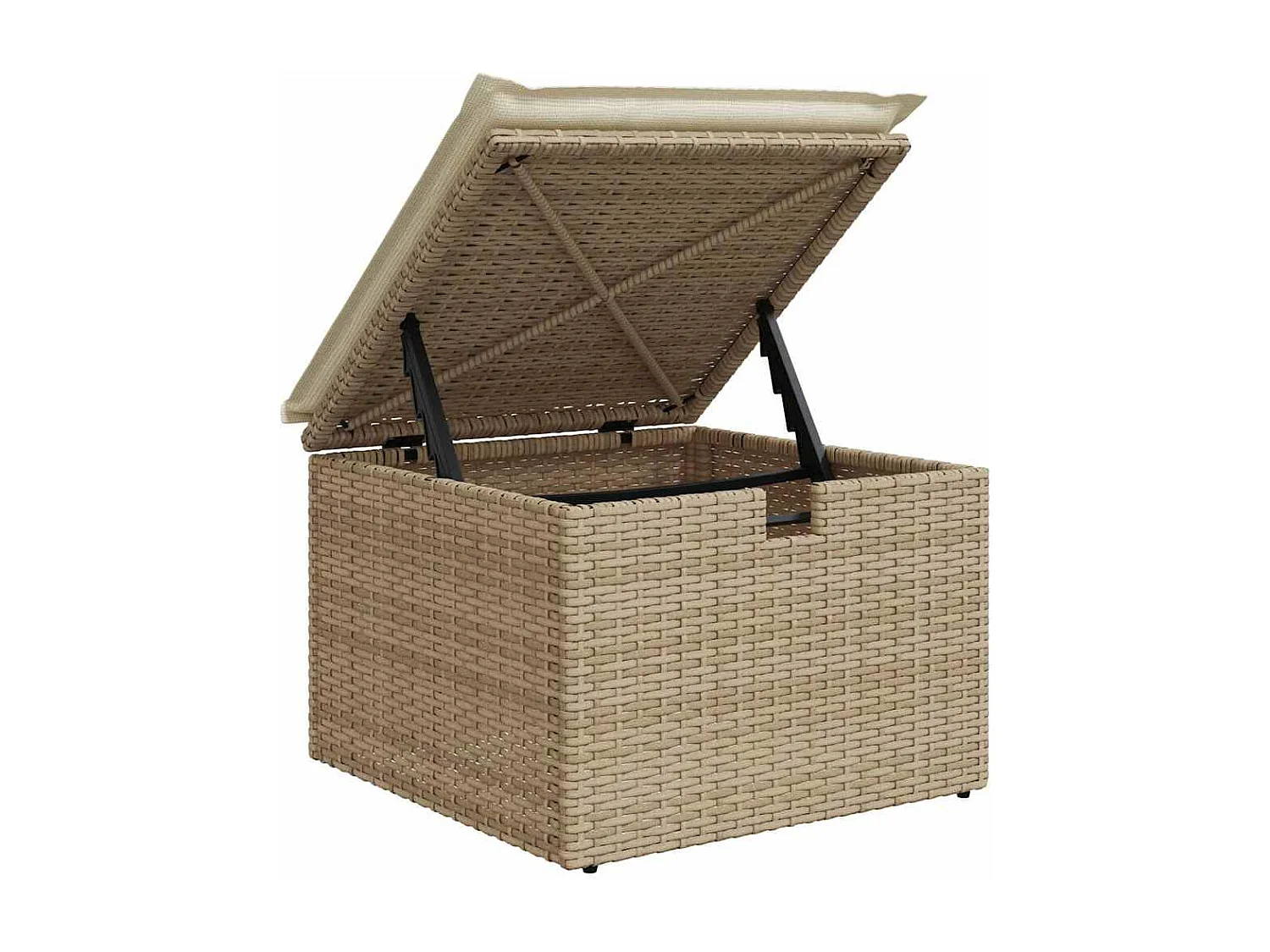 Set mobili da giardino con cuscini 5 pezzi in resina intrecciata beige