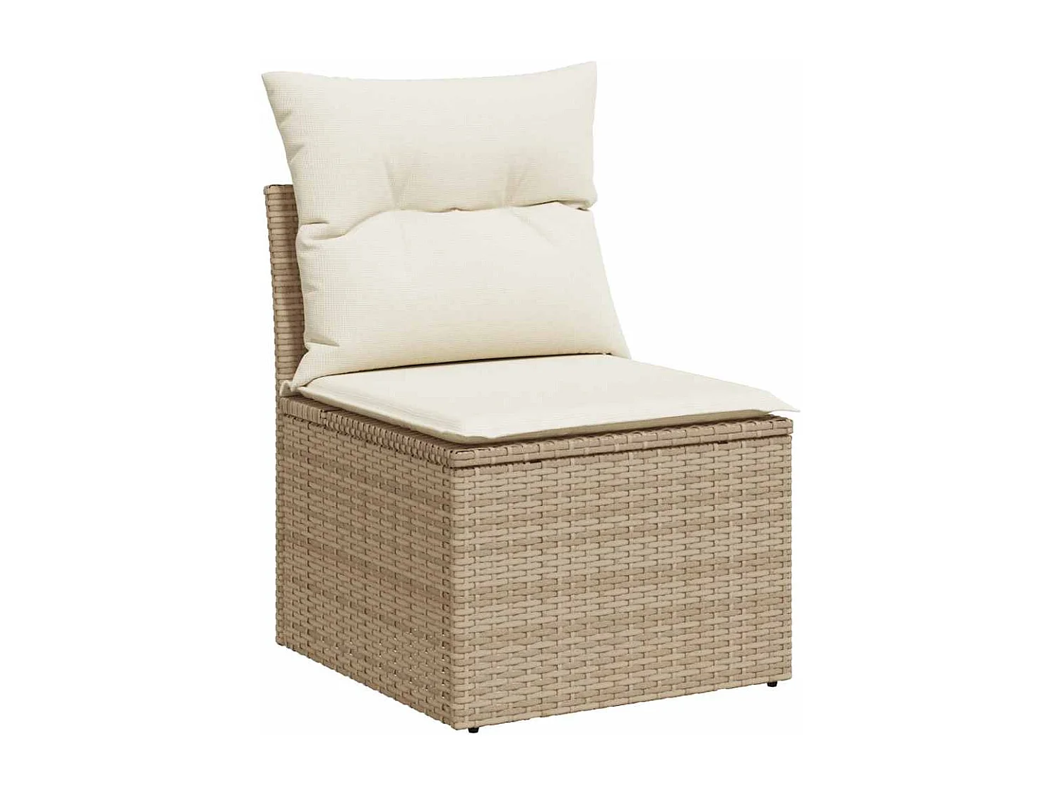 Salon de jardin avec coussins 7 pcs beige résine tressée