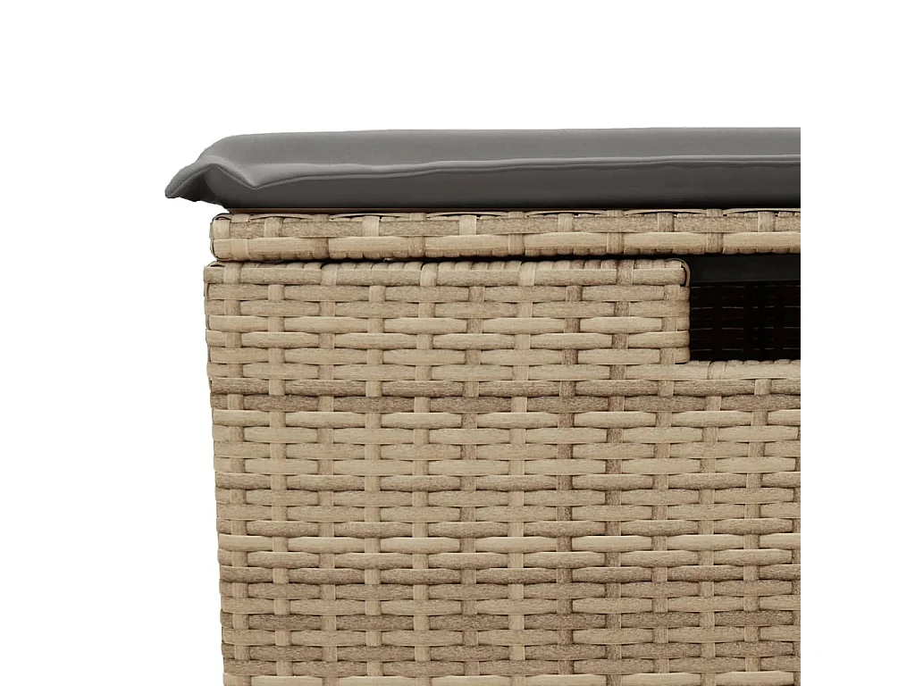 Conjunto de muebles de jardín con cojines 4 piezas resina tejida beige