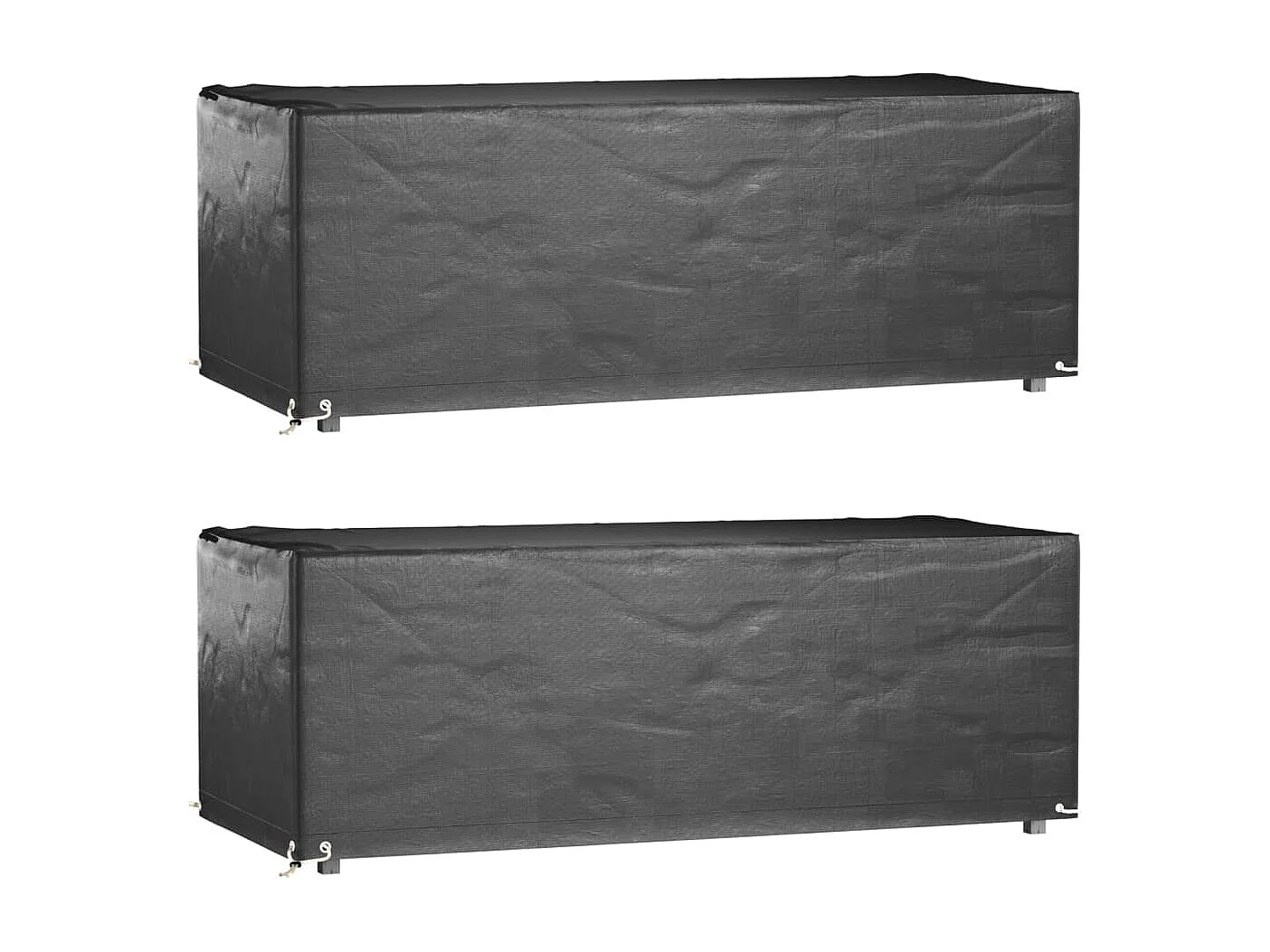 Gartenmöbel-Abdeckungen 2Stk 8 Ösen 192x82x65cm rechteckig