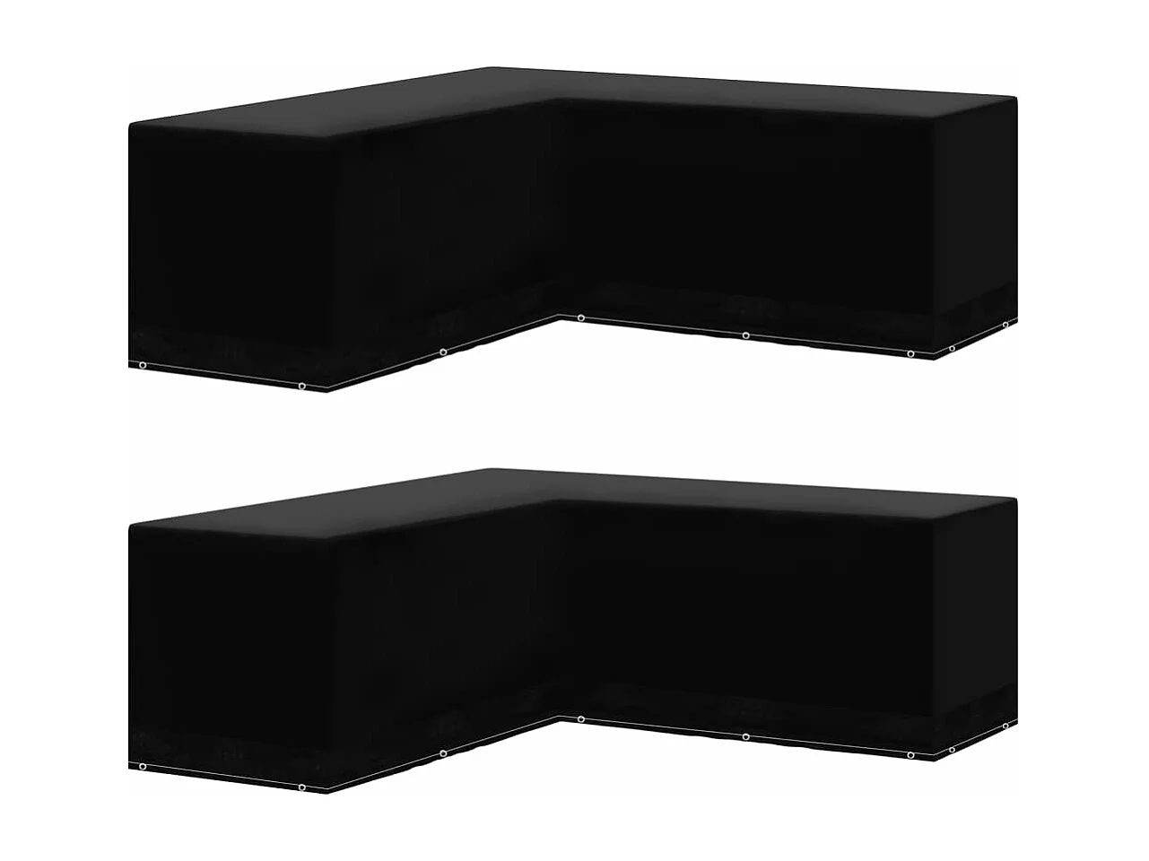 Capas para móveis de jardim 2 peças em forma de L 12 ilhós 250x250x90cm