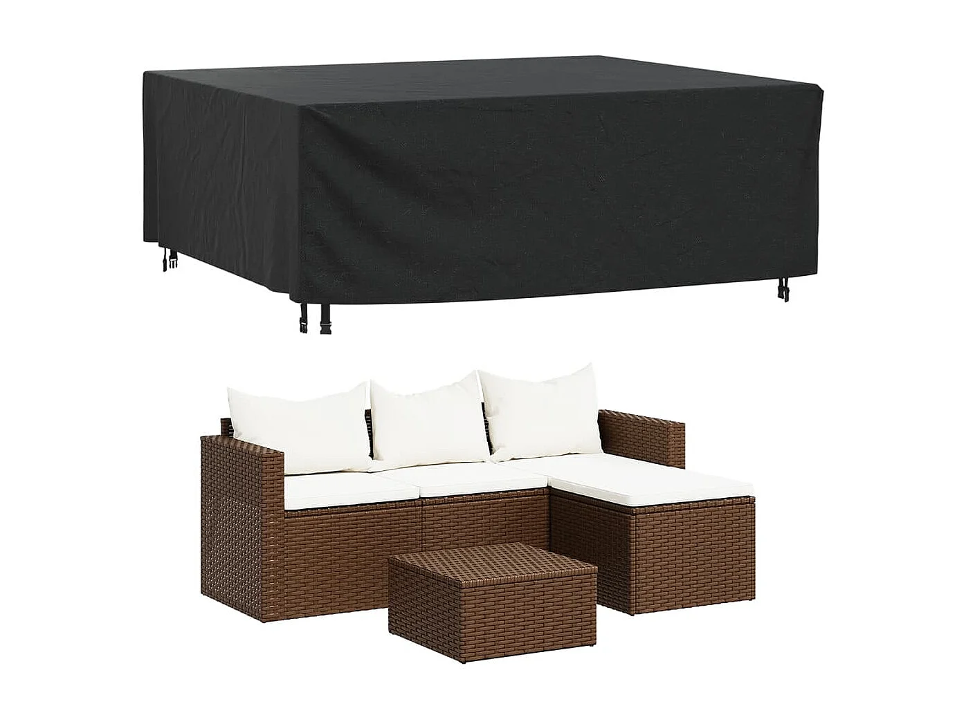 Housse de salon de jardin noir 200x160x70 cm imperméable 420D