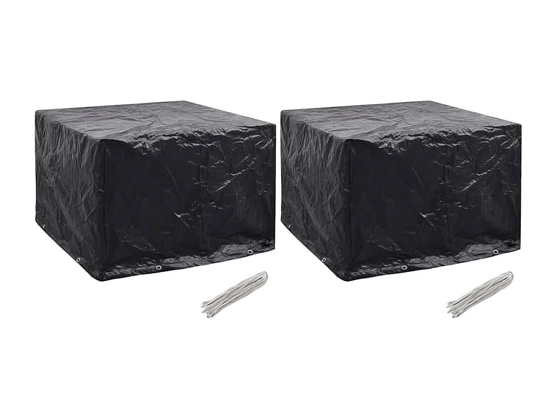 Housses de salon de jardin 2 pcs 8 ?illets 122x112x98 cm