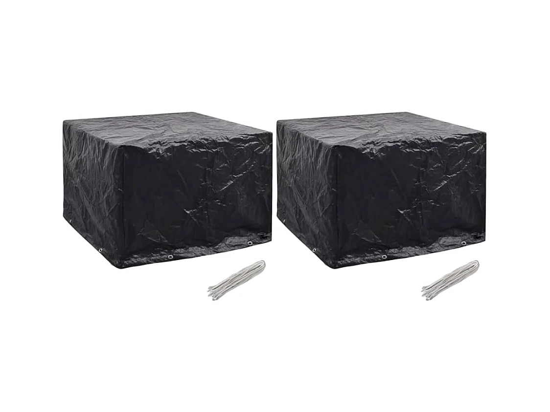 Housses de salon de jardin 2 pcs 8 ?illets 122x112x98 cm