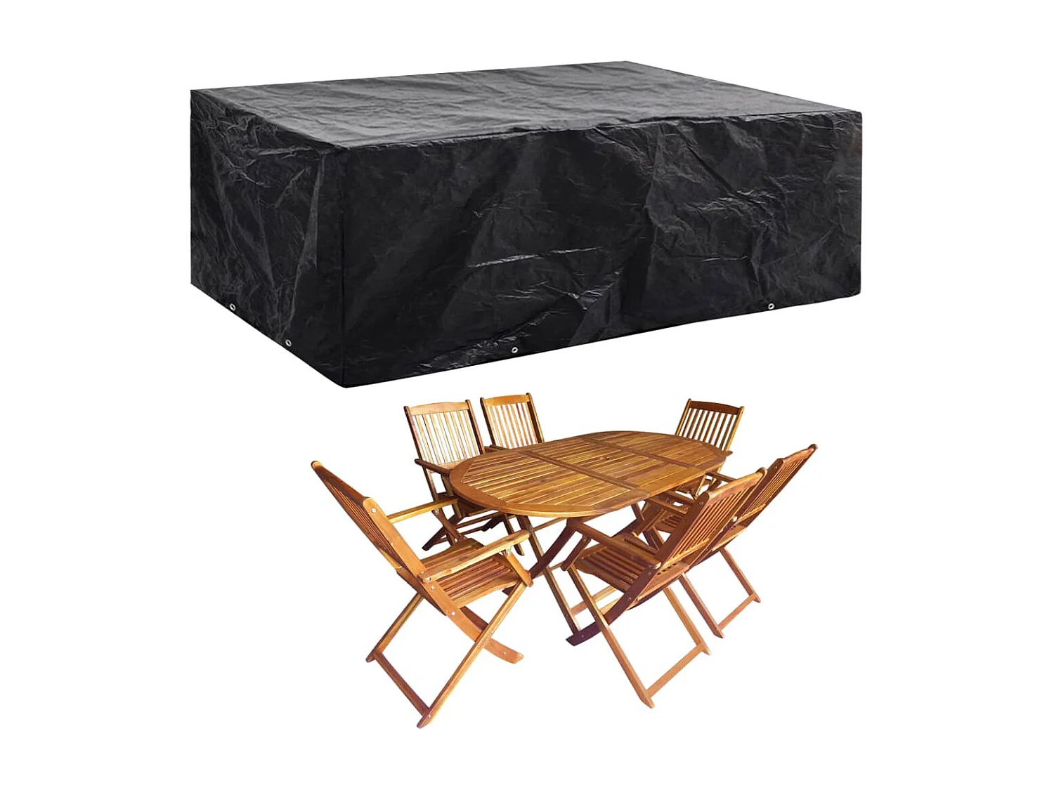 Fundas para muebles de jardín 2 uds 8 ojales 242x162x100 cm