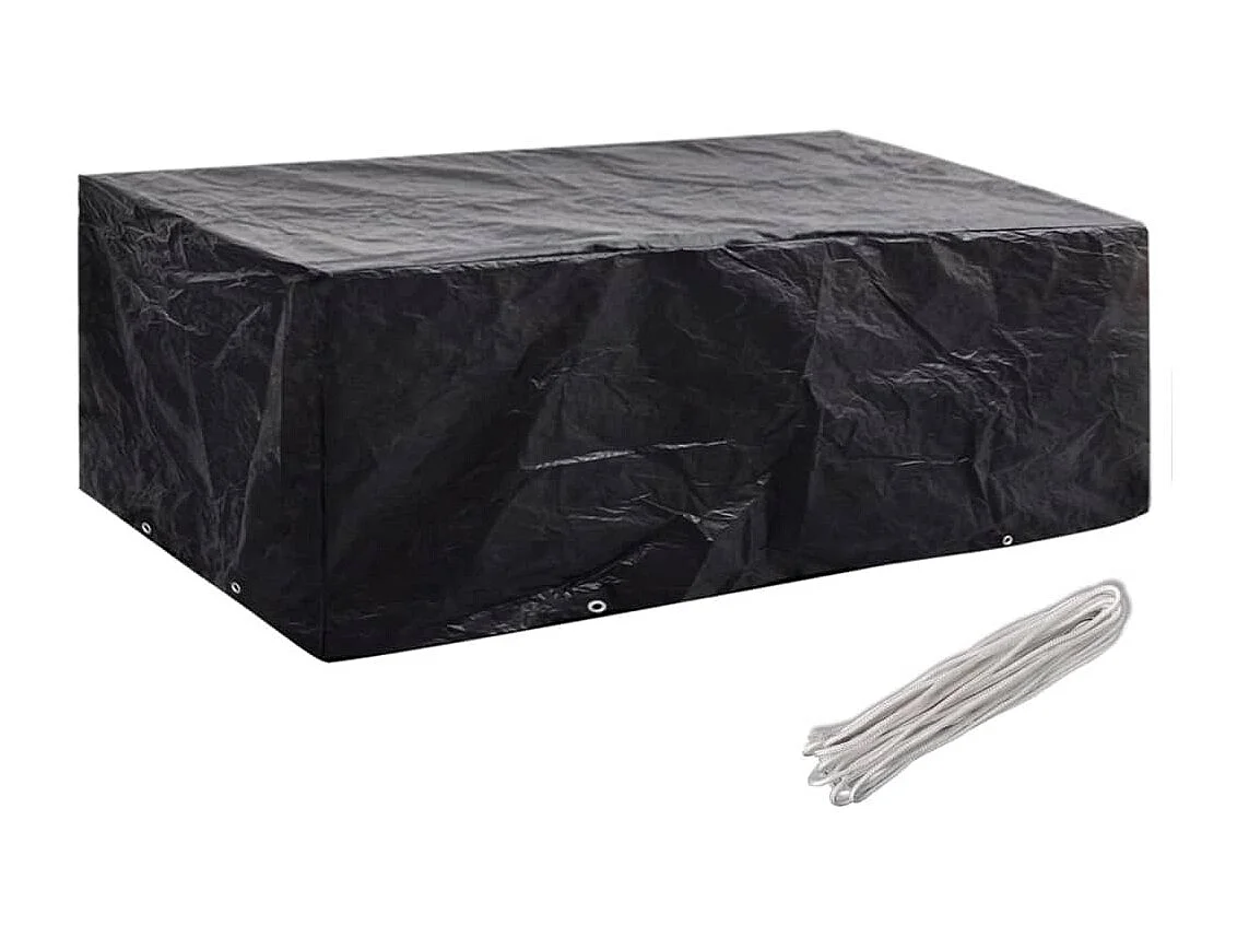 Copri mobili da giardino 2 pz 8 occhielli 200x160x70 cm