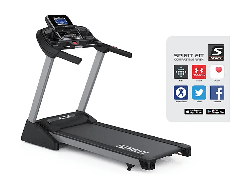 Tapis de course Motorisé - Spirit - Modèle XT285 - 19 Km/h - Bluetooth/App - Maison/Appartement