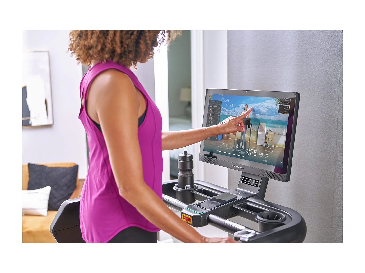 Tapis de course pliable connecté - Modèle STRIDE 8S-22 - ECHELON - Maison/Appartement - Écran HD 22 pouces pivotant