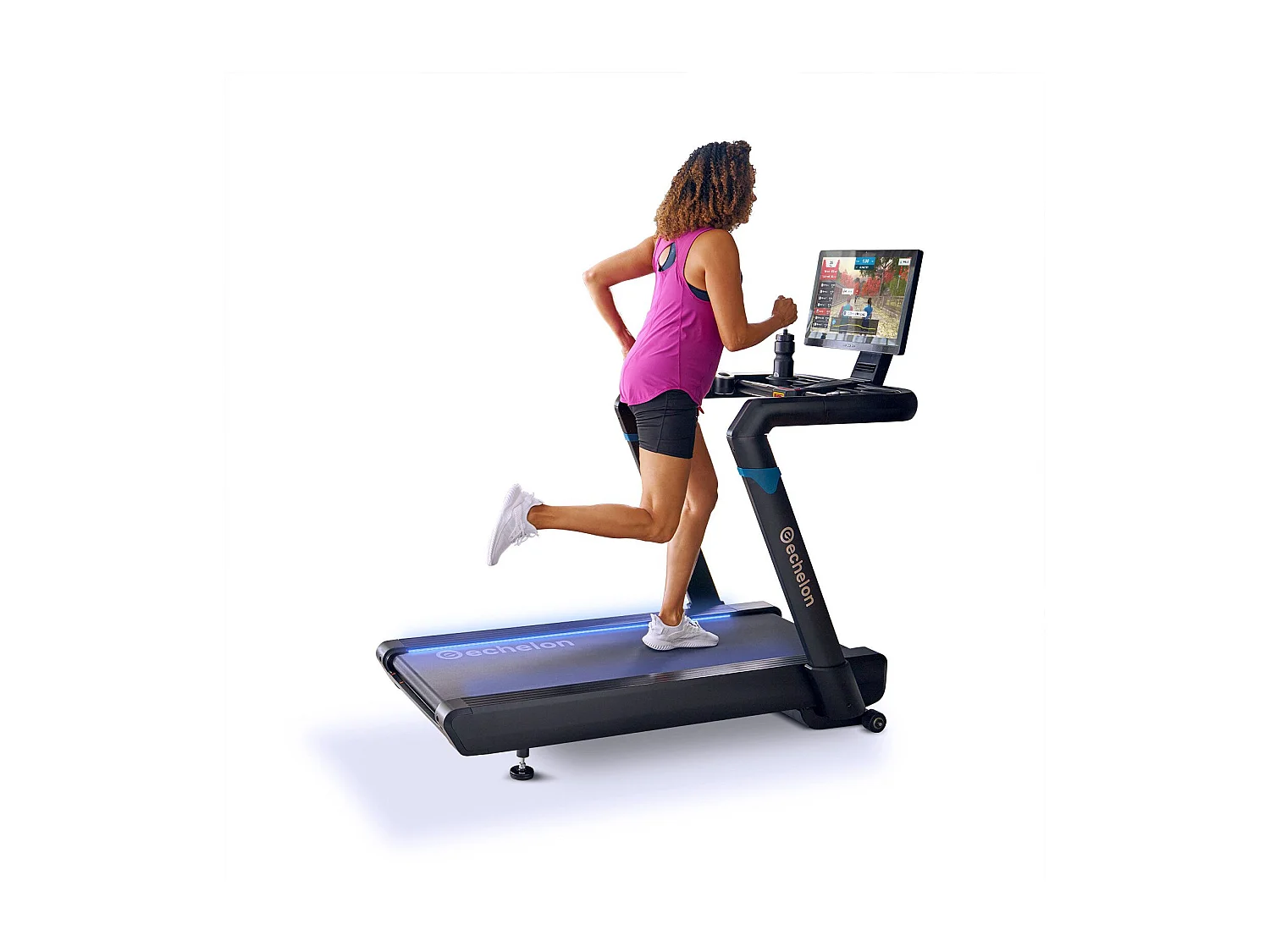 Tapis de course pliable connecté - Modèle STRIDE 8S-22 - ECHELON - Maison/Appartement - Écran HD 22 pouces pivotant