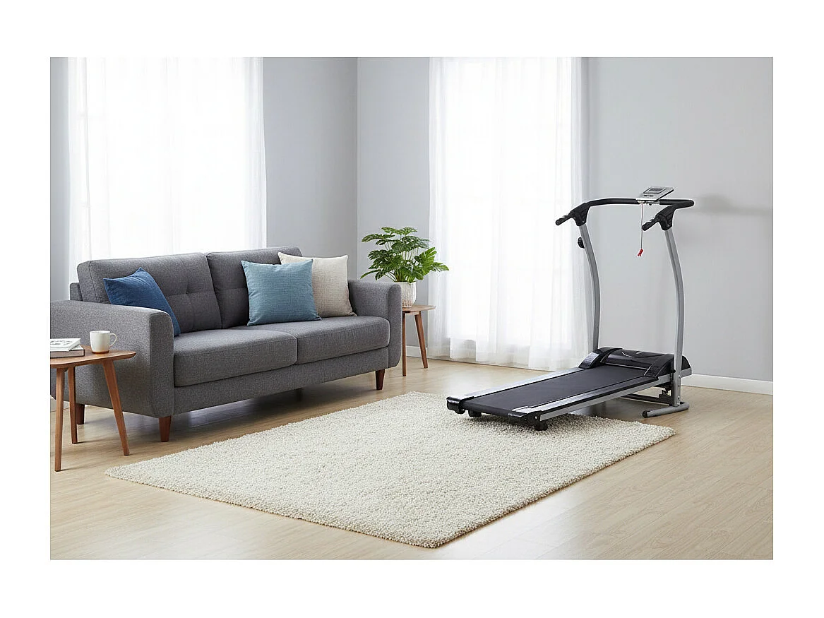 Tapis de course magnétique et pliable - O'Fitness - Maison/Appartement - Compteur Écran 5 en 1