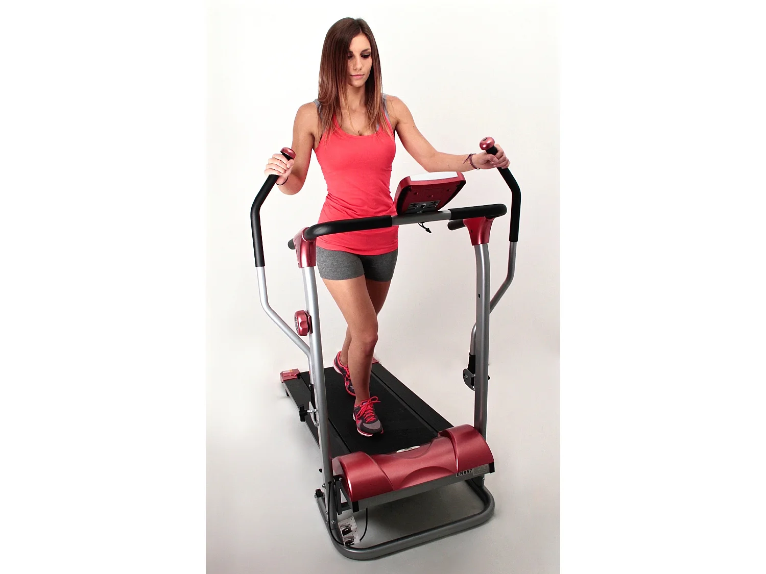 Tapis de course magnétique avec bras 2 en 1 - O'Fitness - Maison/Appartement - Compteur 5 fonctions