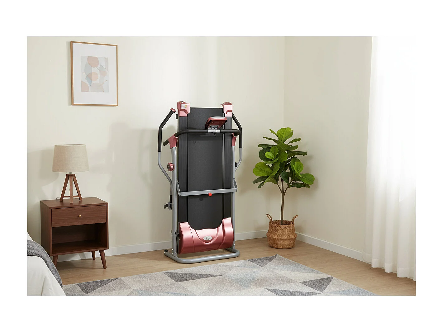 Tapis de course magnétique avec bras 2 en 1 - O'Fitness - Maison/Appartement - Compteur 5 fonctions