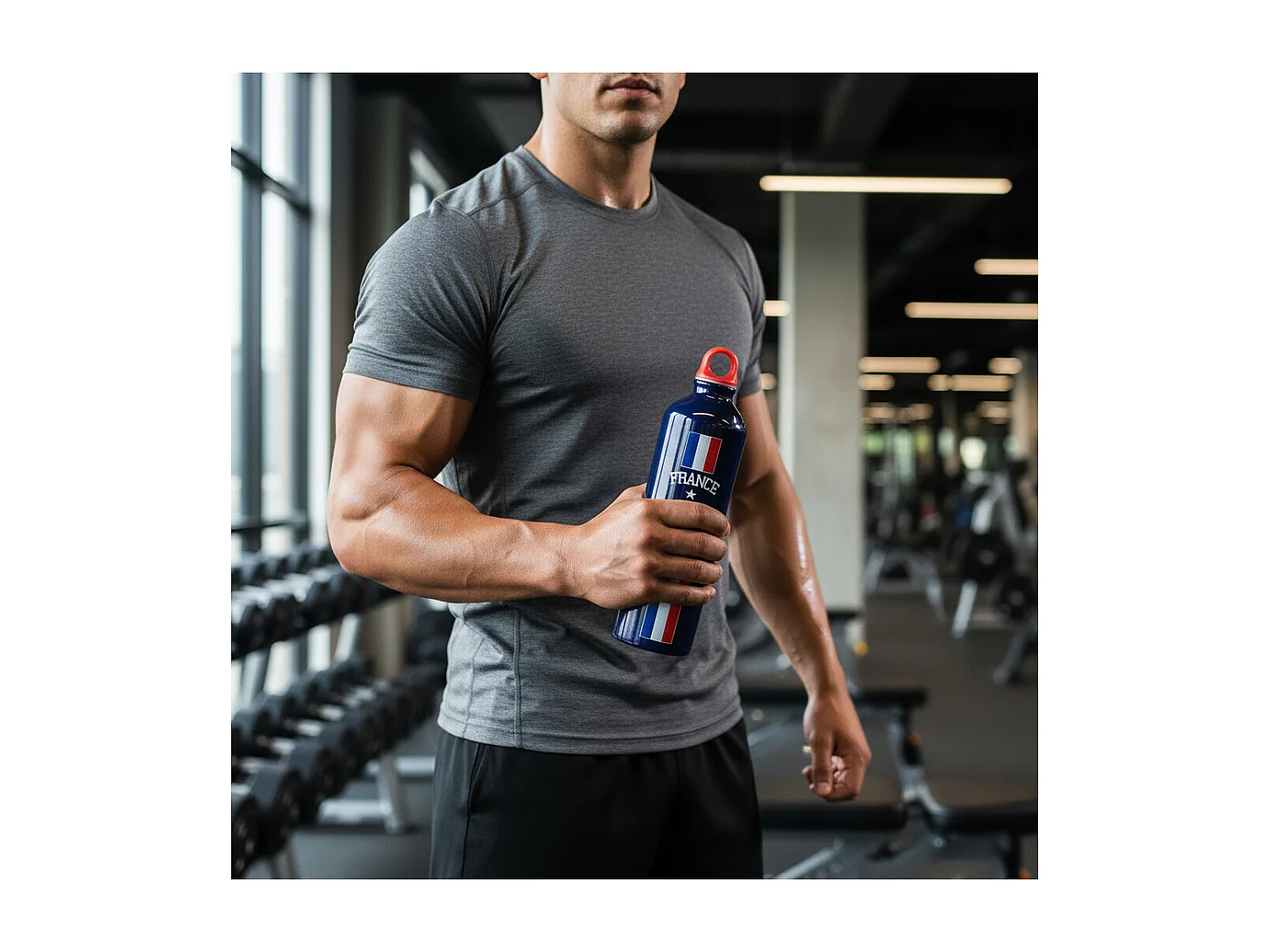 Sportflasche - Fédération Française de Football - Aus Aluminium - Inhalt: 750 ml