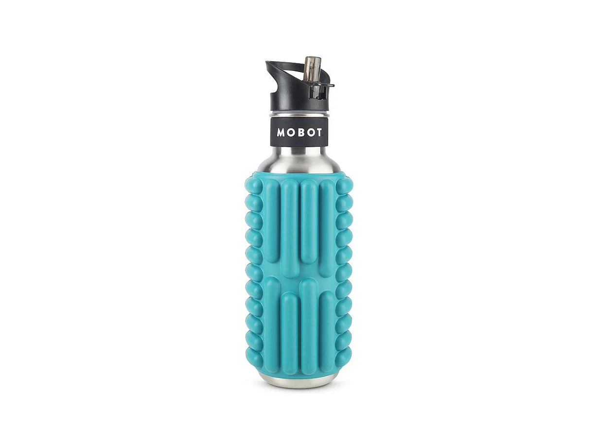 Bouteille de sport - Mobot - Fonction 2 en 1 rouleau de massage - Bleu clair