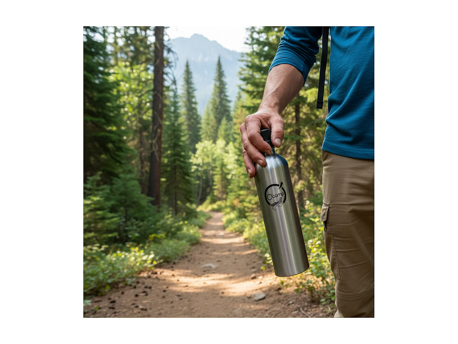 Gourde de randonnée - O'camp - En aluminium - Contenance : 1,5 Litres