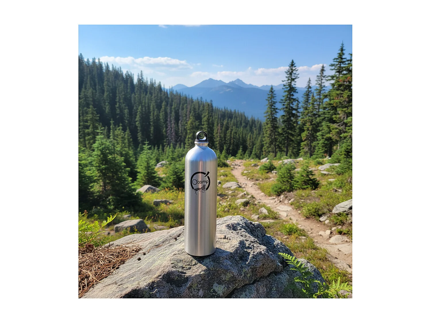 Gourde de randonnée - O'camp - En aluminium - Contenance : 1,5 Litres