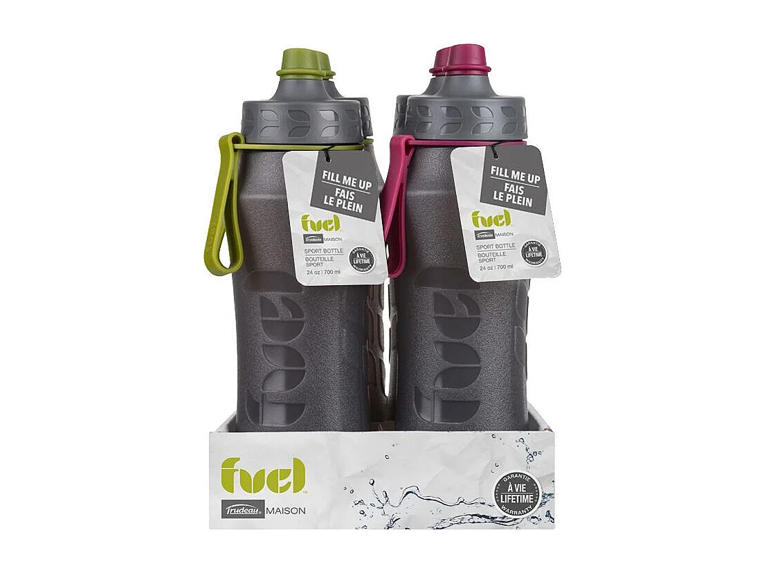 Bouteille de sport - Fuel - Avec bouchon push pull et capuchon - Contenance : 720 ml
