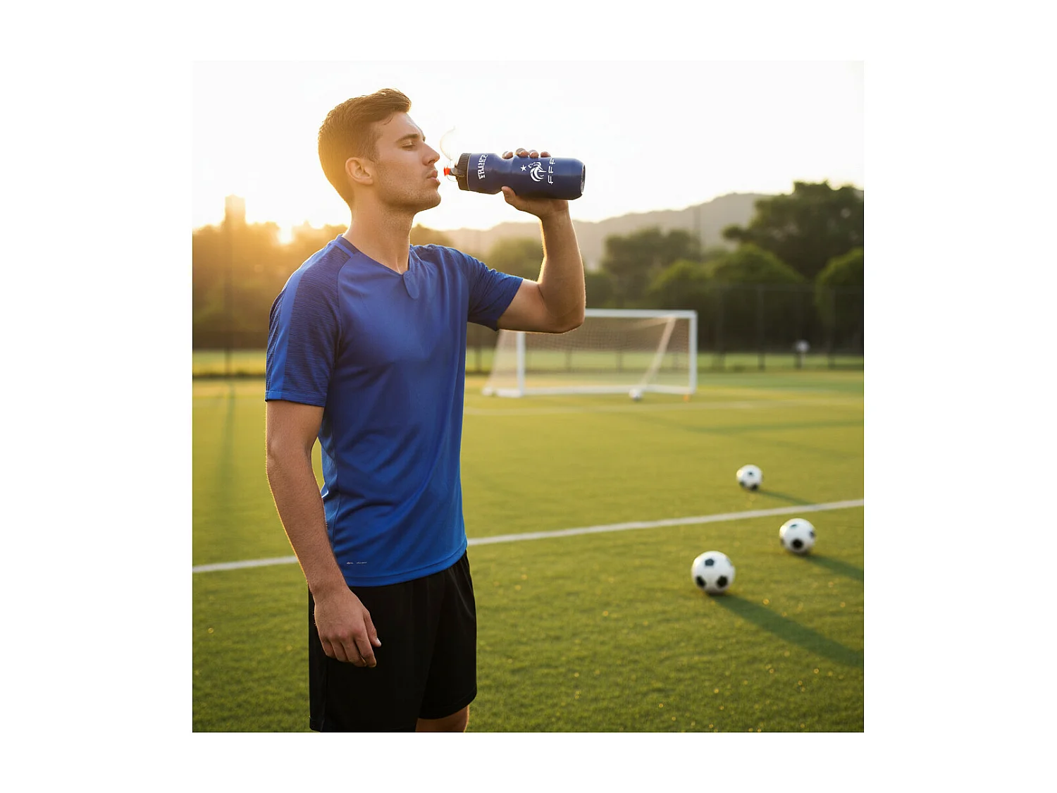 Gourde de sport - Fédération Française de Football - En plastique - Contenance : 600 ml