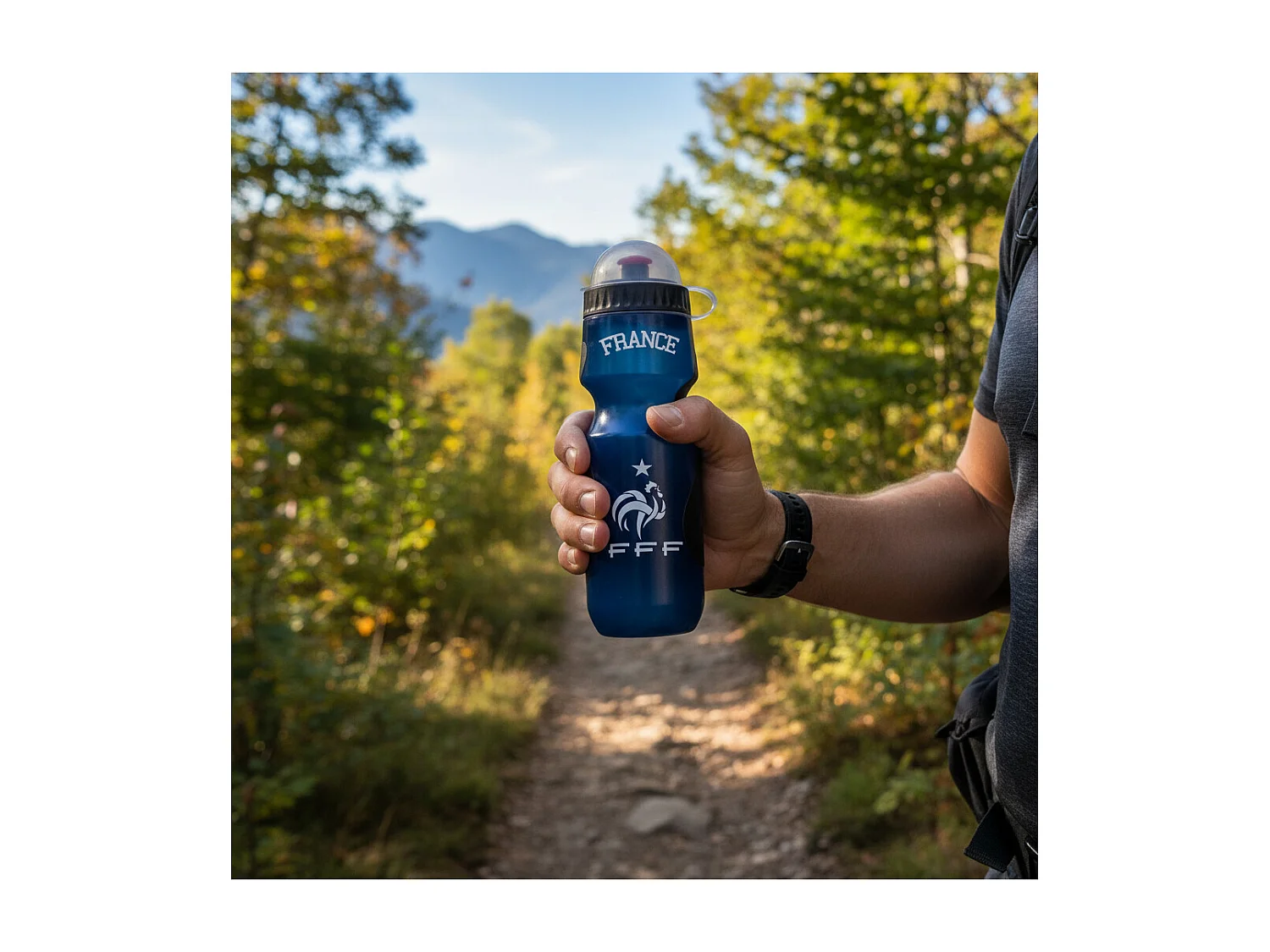 Gourde de sport - Fédération Française de Football - En plastique - Contenance : 600 ml