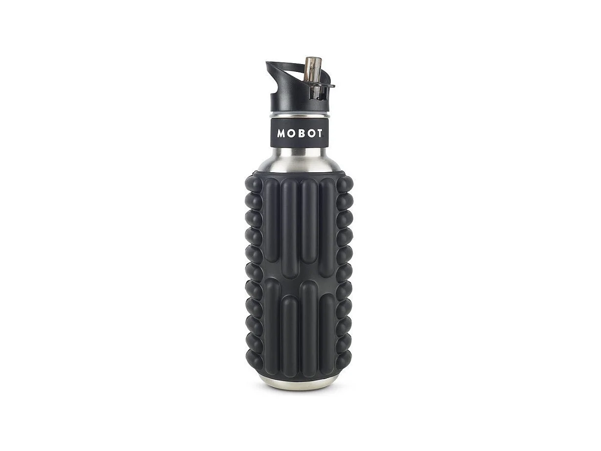 Bouteille de sport - Mobot - Fonction 2 en 1 rouleau de massage - Noir
