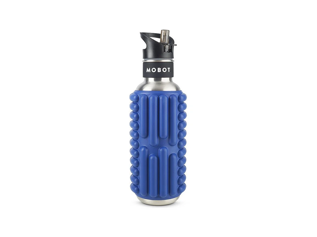 Bouteille de sport - Mobot - Fonction 2 en 1 rouleau de massage - Bleu foncé