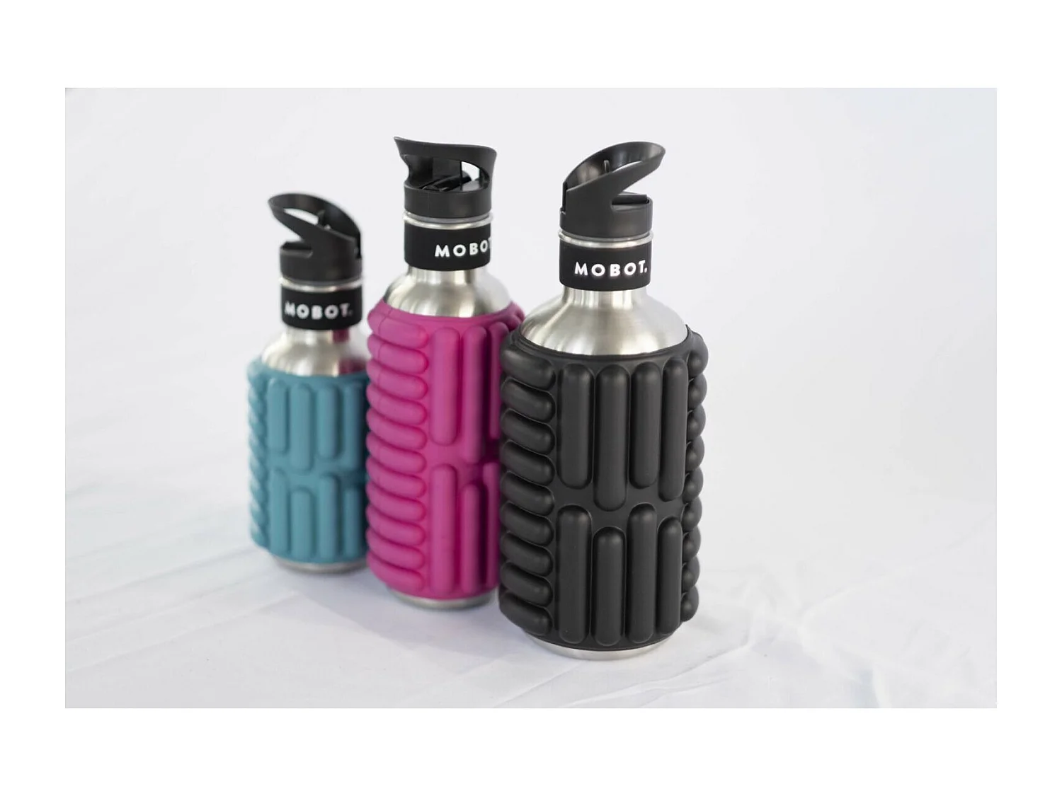 Bouteille de sport - Mobot - Fonction 2 en 1 rouleau de massage - Bleu foncé