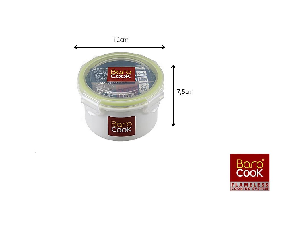 Contenant à repas rond auto chauffant - Barocook - Contenance : 270 ml