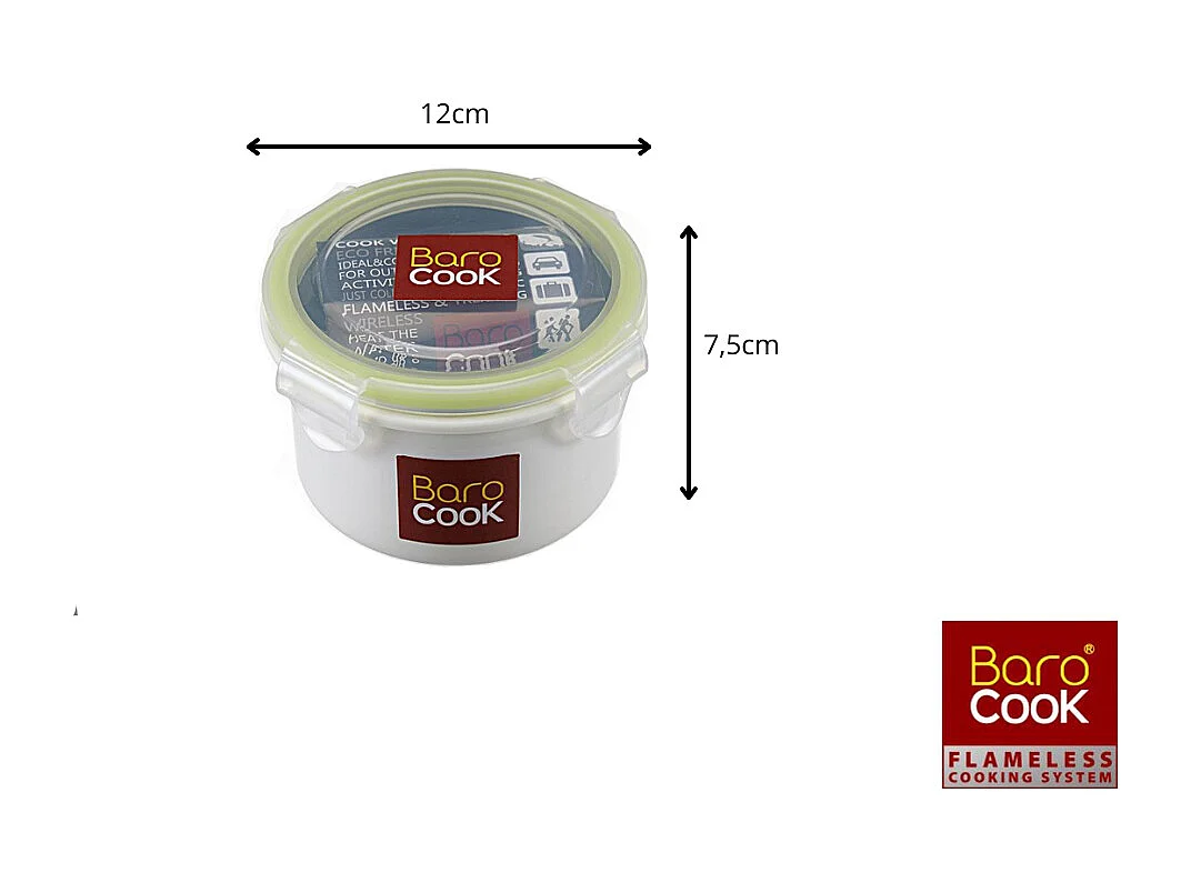 Contenant à repas rond auto chauffant - Barocook - Contenance : 270 ml