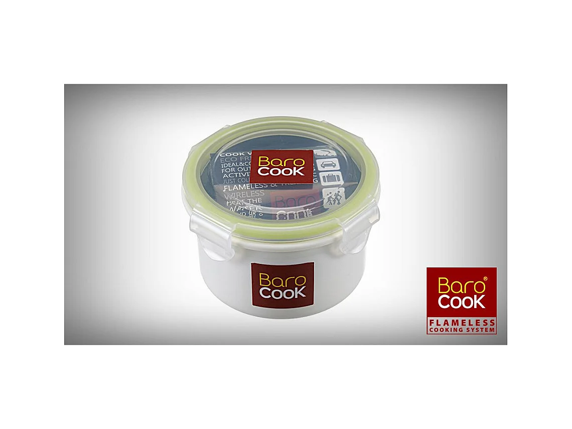 Contenant à repas rectangulaire auto chauffant - Barocook - Contenance : 1000 ml