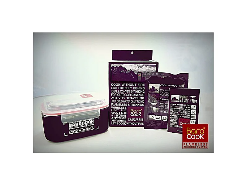 Contenant à repas rectangulaire auto chauffant - Barocook - Contenance : 1000 ml