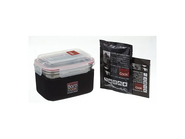 Contenant à repas rectangulaire auto chauffant - Barocook - Contenance : 1000 ml