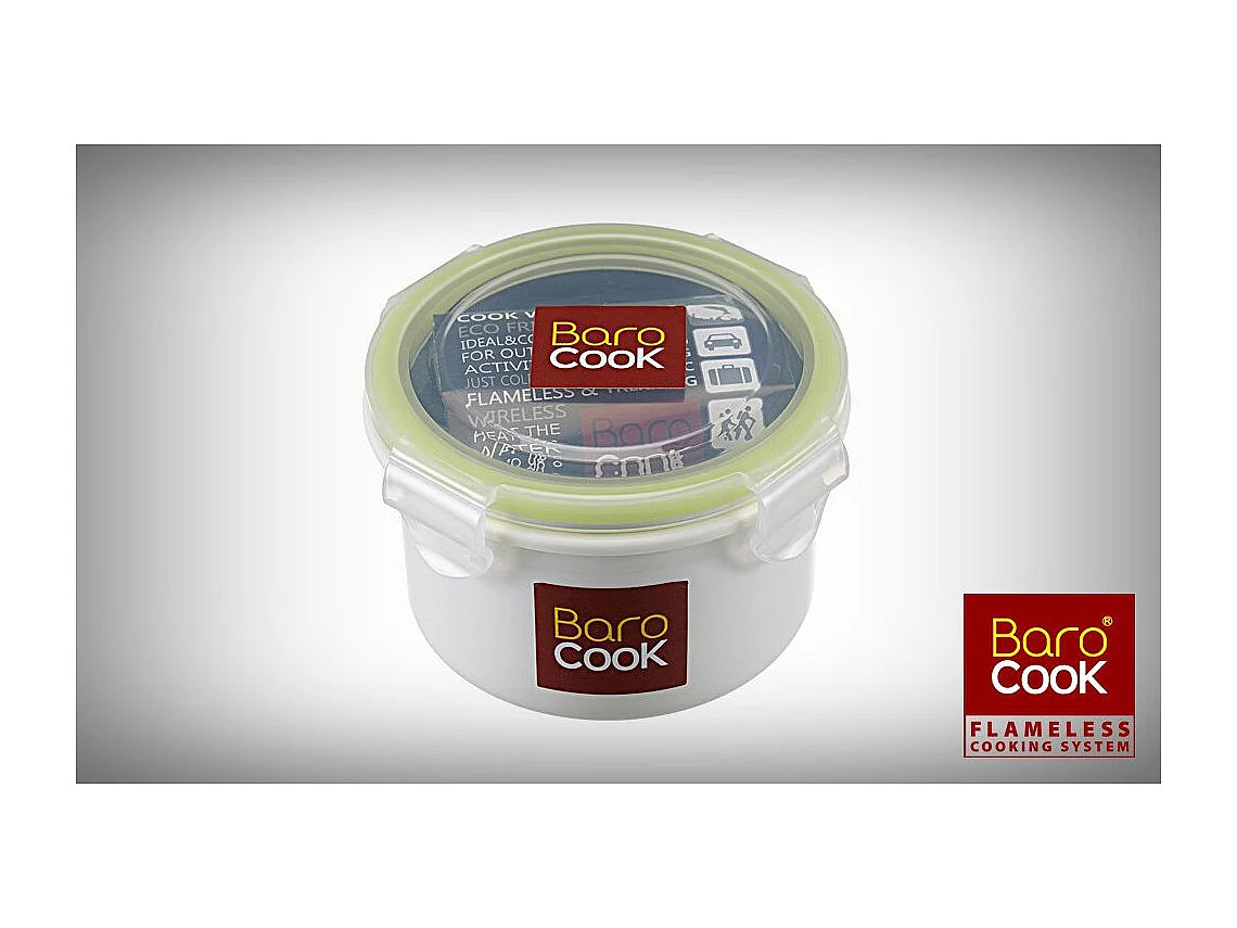 Contenant à repas rectangulaire auto chauffant - Barocook - Contenance : 1000 ml